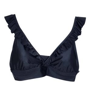 Aerie Black Ruffle Bikini Top NWT Size XL Black Triangle Bikini Top